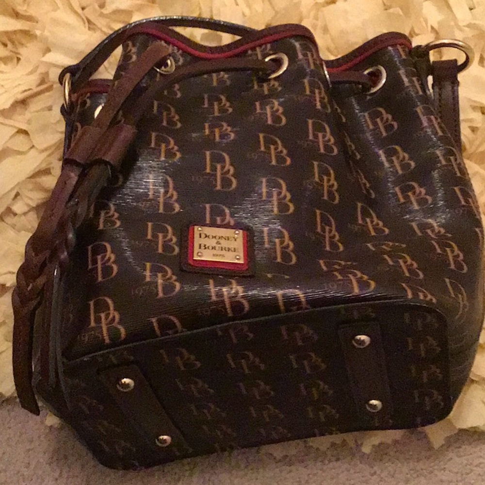 Dooney & Bourke Drawstring Brown Signature DB Bag